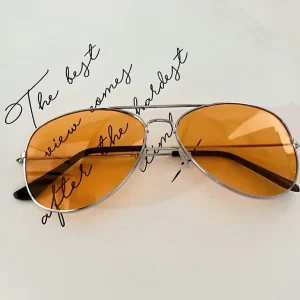 2 PACK HD Night Driving Anti Glare Glasses Yellow orange Lens UV400 Over Glasses
