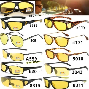 HD Night Driving Vision Glasses Anti Glare Tinted Unisex Outdoor Yellow lens