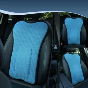 Lumbar Support Pillow Breathable Gel Back Rest Blue Cushion for Car Pain Relief
