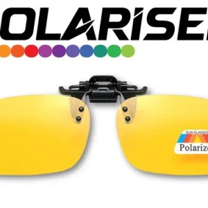Polarised Night Driving Glasses Clip On Yellow Anti Glare UV Lens