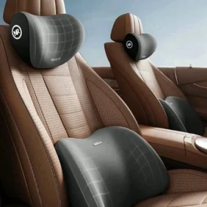 Lumbar Support Pillow - Memory Foam Car Headrest Cushion - Ergonomic Design