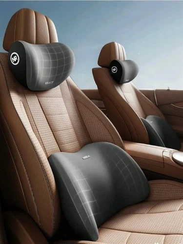 Lumbar Support Pillow - Memory Foam Car Headrest Cushion - Ergonomic Design
